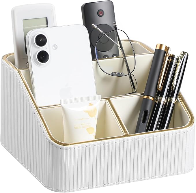 Small Remote Control Holder Bedside Nightstand Organizer Desk Caddy | 4 by Cretkhp