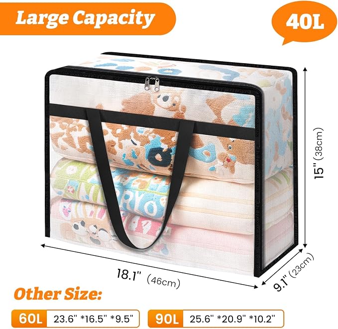 BlissTotes Moving Bags 40L 8PCS, Transparent Containers - Image 4