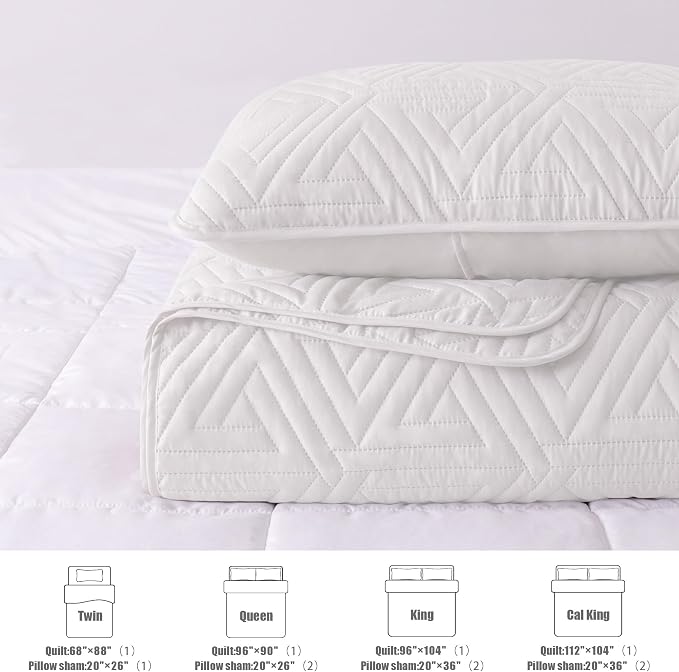 Whale Flotilla Soft Geometric King Quilt Set - Image 5