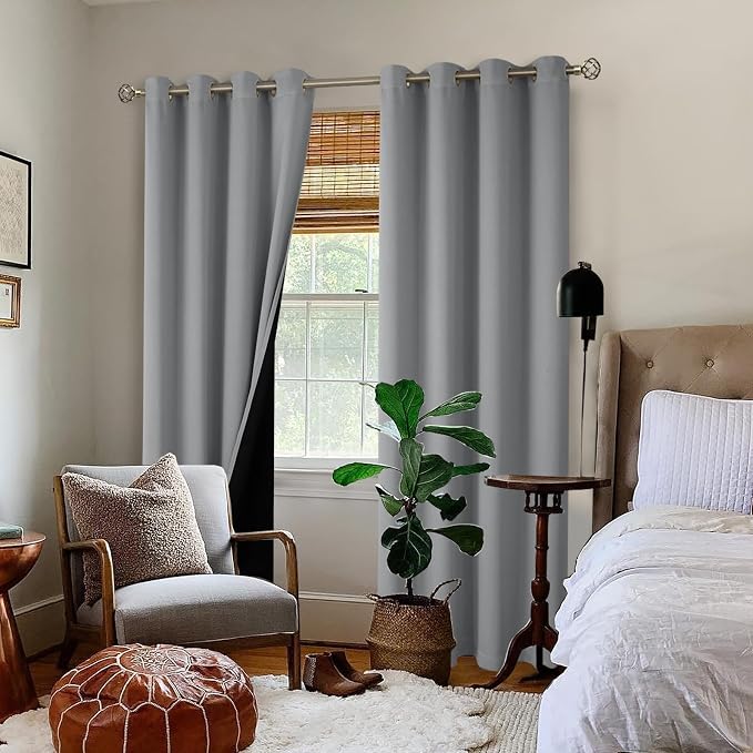BGment Thermal Insulated 100% Blackout Curtains 90 Inch Length 2 Panels - Image 2