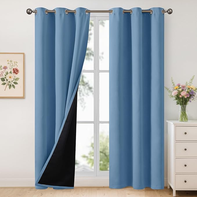 YoungsTex 100% Blackout Curtains 84 Inch Length by YoungsTex