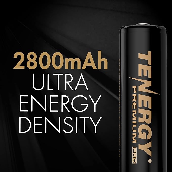 Tenergy 8 Count AA NiMH Premium Pro Rechargeable Batteries and TN480U 8-Bay LCD Display Fast Charger