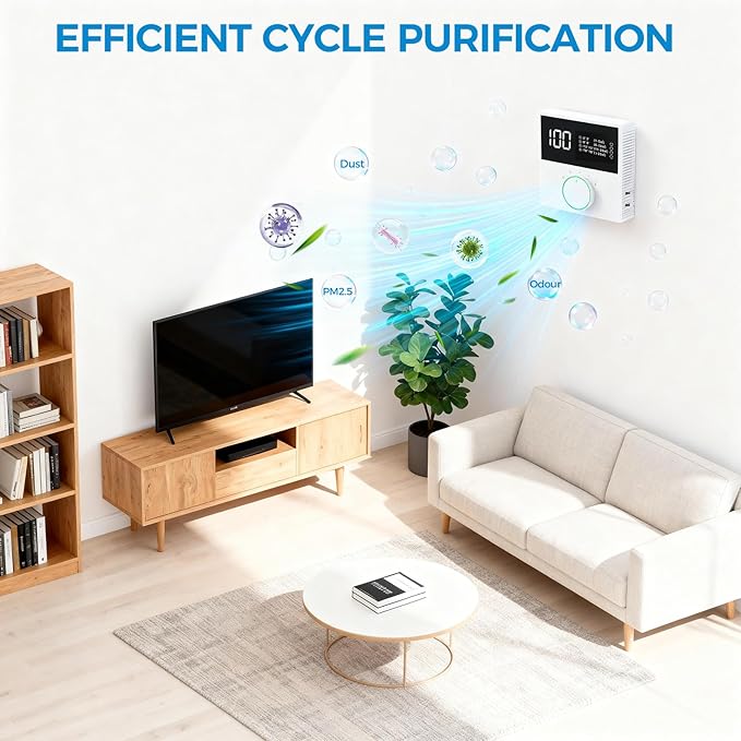 Negative Ion Air Purifier,Portable Negative Ion Generator for Home, Air Ionizers For Use in Rooms With Odors, Smoke& More Suitable for Bedrooms, Study Rooms, Toilets, Pet room,Small Room.