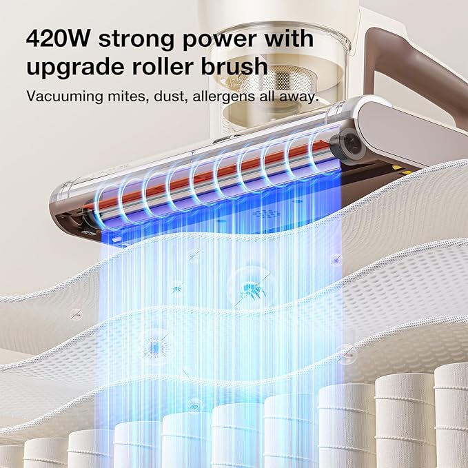 Jimmy WB63 Mattress Vacuum Cleaner UV Sanitizing | Bed Vacuum Cleaner for Dust Mites, Corded with UV-C Light, Strong Suction, Dual Cyclone Filtration for Deep Mattress Cleaning & Upholstery