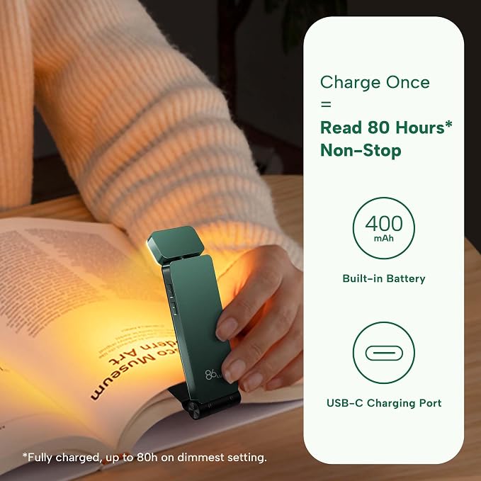 86lux Book Light, Rechargeable Reading Lights - Image 5