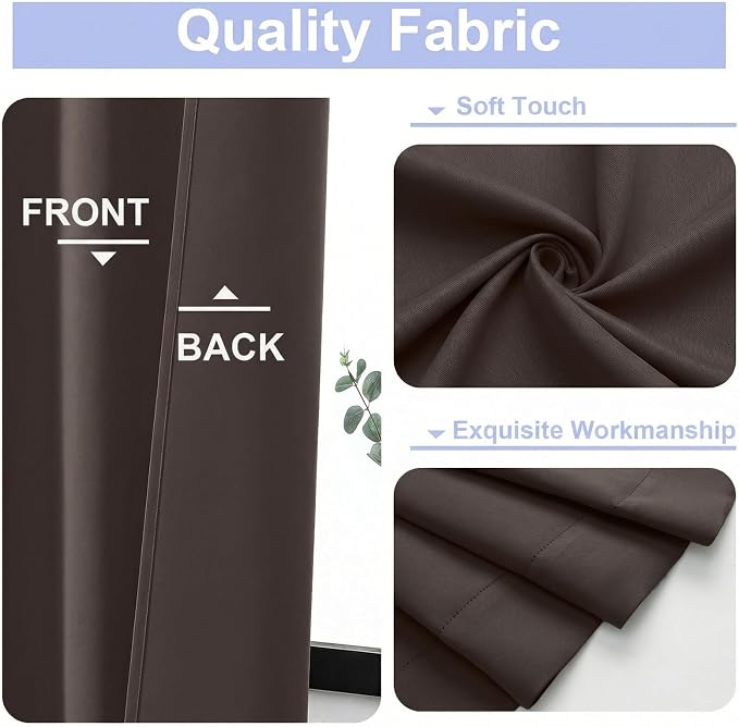 Simplebrand Chocolate Blackout Curtains - Image 3