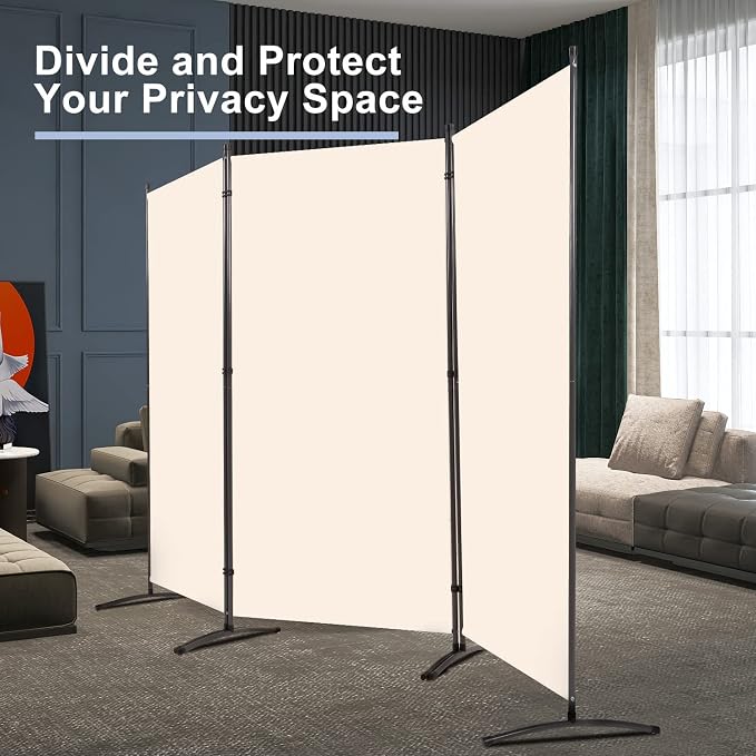 Room Divider 6FT Folding Privacy Screens, 3 Panel Partition Room Dividers | - Image 2