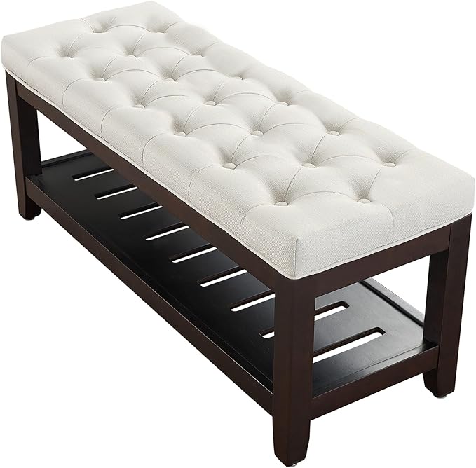 LOULENS 44'' Linen Storage Bench, Upholstered End of Bed Bench, End of Bed Bench by LOULENS