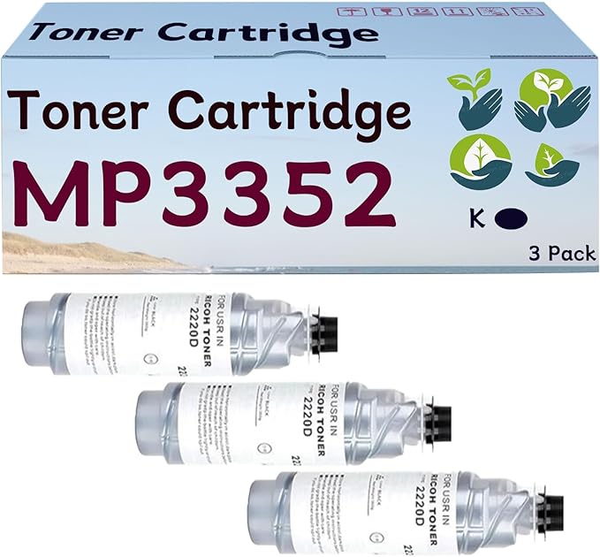 OEMLSO MP3352 Toner Cartridge Compatible for Ricoh MP3352 888169 Toner Cartridges Work for Ricoh Aficio MP3352 MP2852 MP2352SP MP2852SP MP3352SP Printers 3 Pack