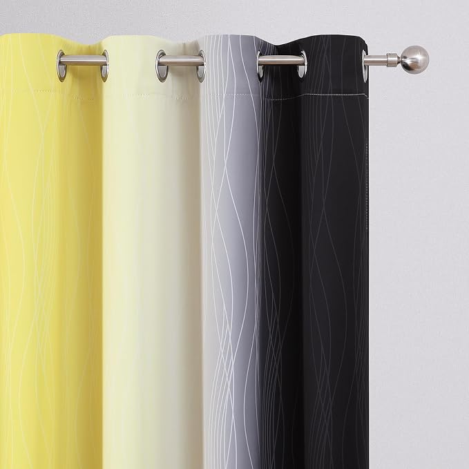 Black and Yellow Ombre Blackout Curtains 84 Inches Long | Room Darkening - Image 4