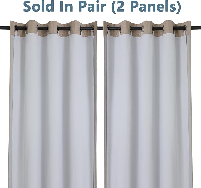 Chyhomenyc 2 Panels 100% Blackout Curtain Liners, Each 50" Wx80 L | 100% - Image 6