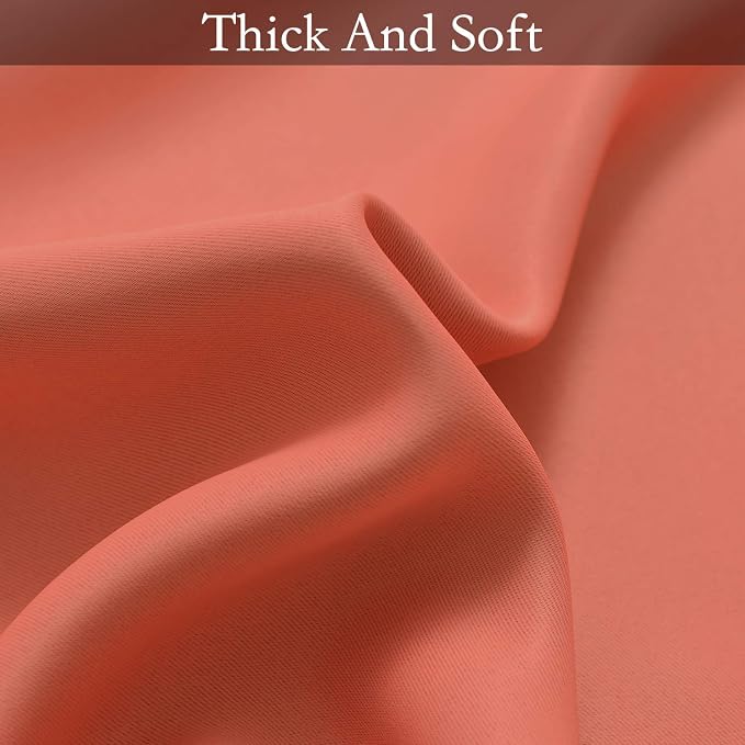 SimpleHome Ombre Gradient Coral White to Gray Curtains - Image 7