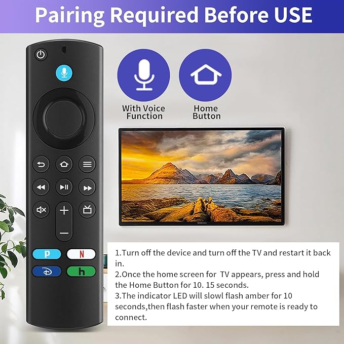 L5B83G (FourthGen) Replacement Voice Remote Fit for Amazon SmartTV Cube (1stGen, 2ndGen), for Amazon SmartTVStick (4K, 4K Max, Lite), Fit for Amazon SmartTVStick