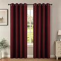 Joydeco Blackout Curtains for Bedroom 95 Inch Drapes 2 Panels Burgundy | by JOYDECO