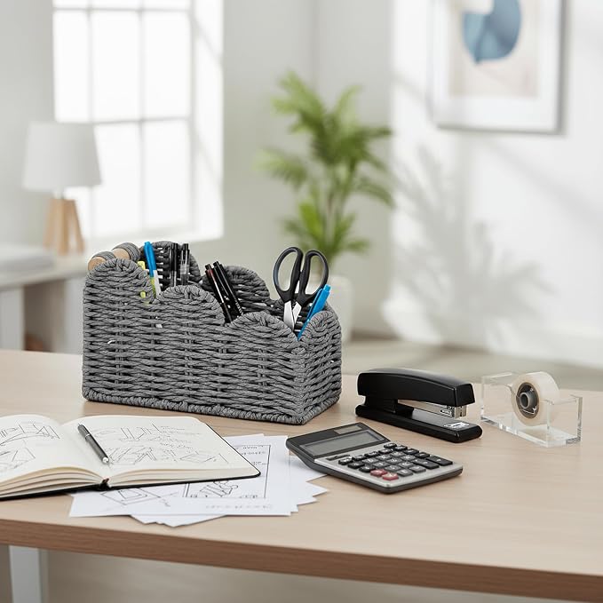 CubesLand Bedside Table Desk Organizer Caddy, Remote Pen&Pencil Holder Cup | - Image 5