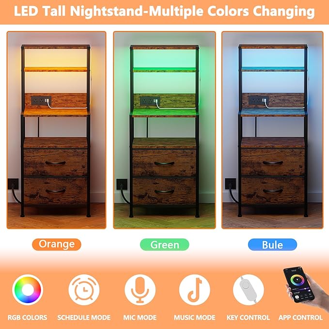 Night Stand, Tall Nightstand - Image 5