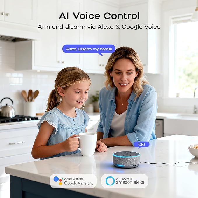 Security Systems for House,Wireless Alarm System with WiFi+GSM/4G,App Alerts & Auto Alarm Dial,Door/Window Alarms Motion Sensors Remote Control,Smart Life Tuya APP,NO Monthly Fees