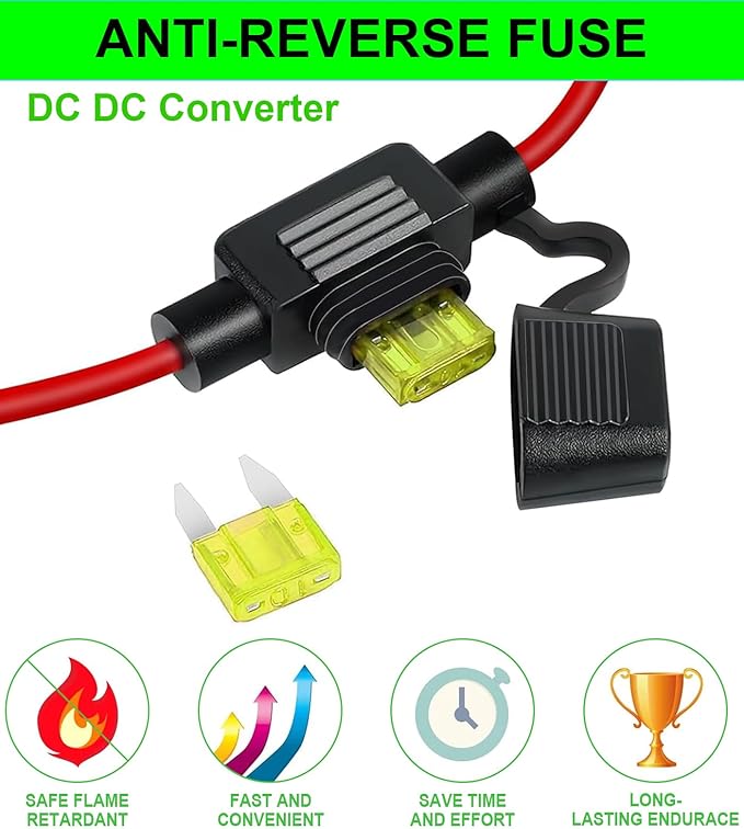 EAGWELL 48V to 12V DC Converter 20A 240W Waterproof Voltage Regulator - Step Down Power Converter for Golf Cart, RV, Truck, Boat - with Fuse Protection (36V/48V Input, 12V Output)