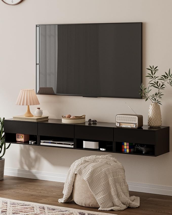 Modern Black Floating Nightstand - Image 7