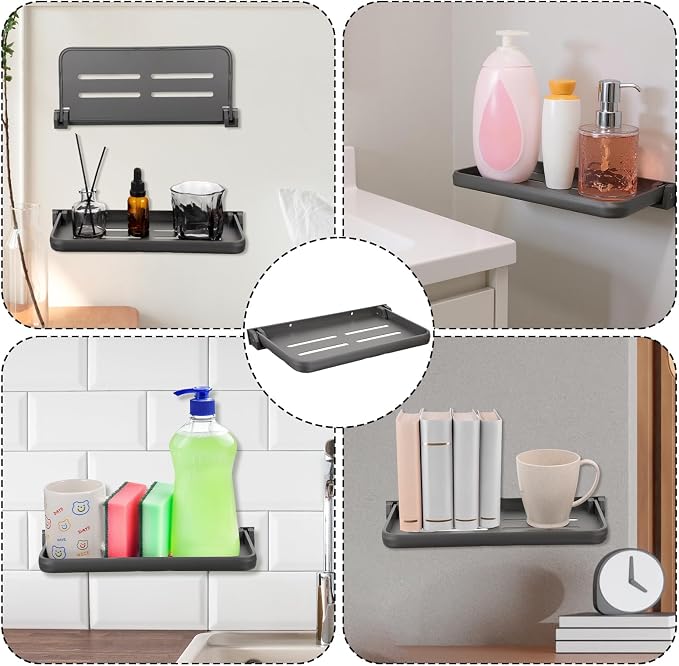3 Pack RV Aluminum Fold Down Wall Shelf, Sturdy Wall-Mounted Folding Shelf - Image 6