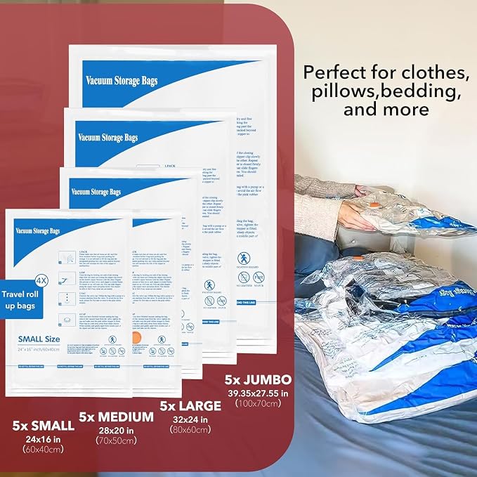 Vacuum Seal Bags for Clothing Travel & Home Storage, travel vacuum bags - Image 4