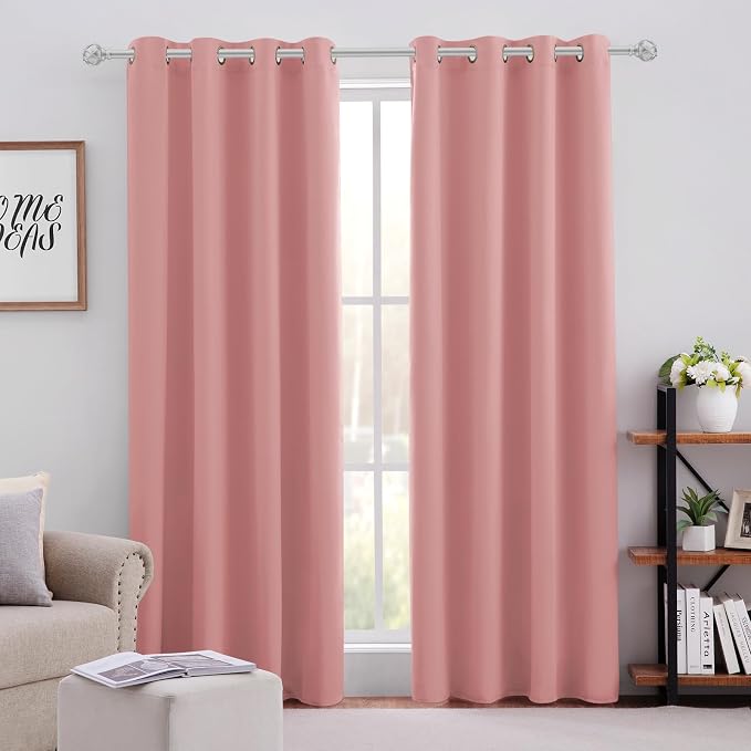 HOMEIDEAS Coral Blackout Curtains by HOMEIDEAS
