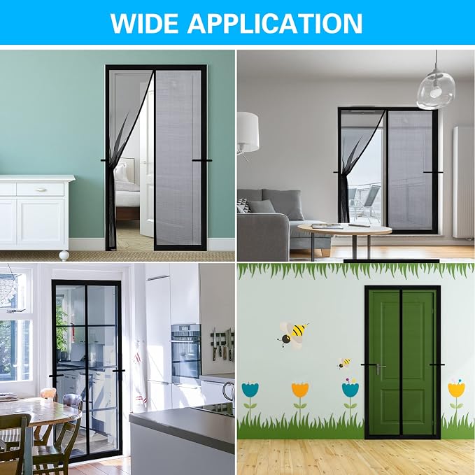 Fillis Magnet Fly Screen Door, 90x200cm Insect Protection Balcony Door - Image 4