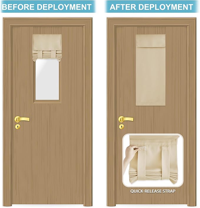 RYB HOME Classroom Door Window Cover Lockdown Shades Blackout, No Drill | - Image 5