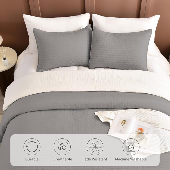 Lady Ann Gray Oversized King Bedspread 120x120 - Image 4
