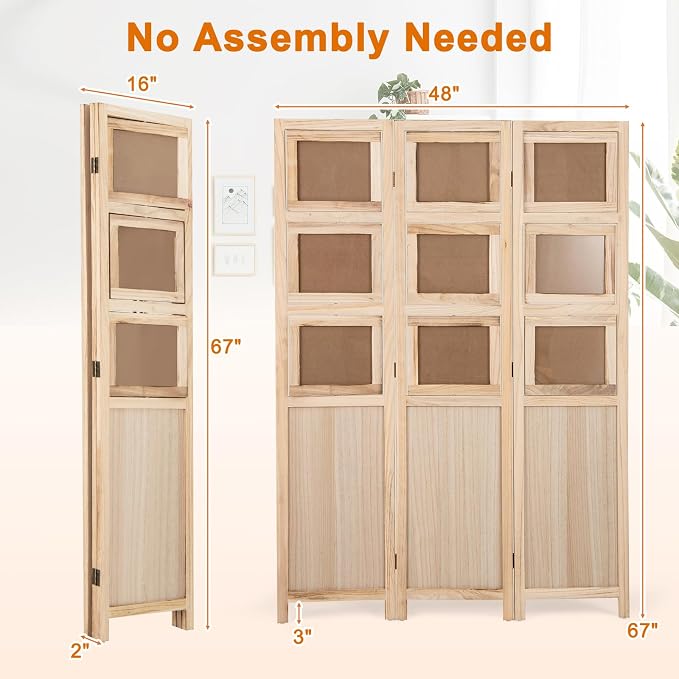 Giantex 3 Panel Room Divider - Image 7