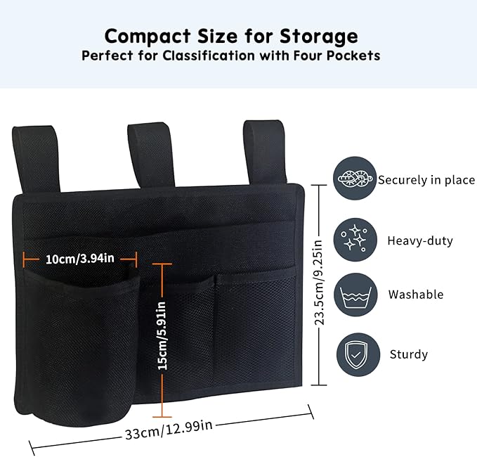 Boczif Bedside Storage Caddy, Bunk Bed Storage Bag, Hanging Bedside Organizer - Image 5