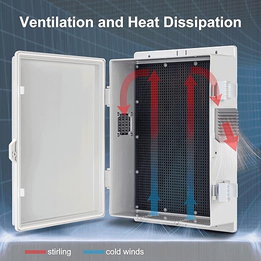 Namunanee Outdoor Electrical Junction Box, ABS Water Resistant Enclosure with Internal Mounting Panel & Hinged Cover (13" H* 9.2" L* 3.7" W)