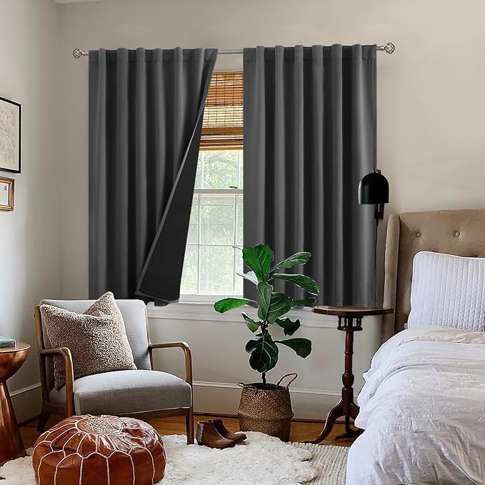BGment 100% Room Darkening Thermal Insulated Blackout Curtains 45 Inches Long - Image 9