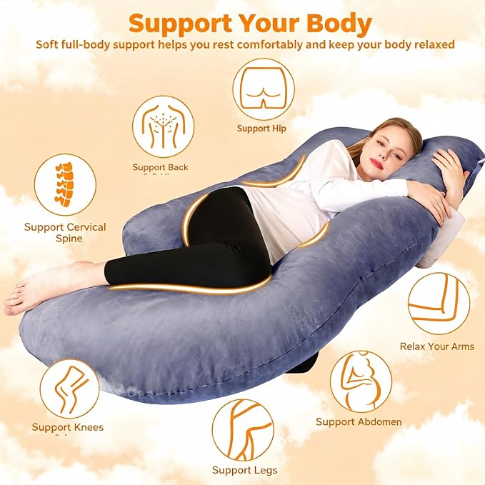 Chilling Home Pregnancy Pillow, U Shaped Full Body Maternity Pillow 58 inch - Image 5
