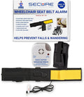 Secure Safety Solutions Wheelchair Seatbelt Chair Alarm for Elderly Dementia Patients - Non Restraint Seat Belt Strap Sensor and Alarm - Fall Prevention Caregiver Alert Device for Monitoring Seniors