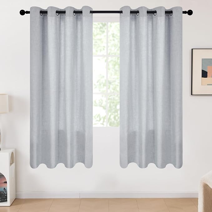 Deconovo Light Grey Linen Curtains by Unknown