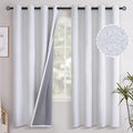YoungsTex White Linen Blackout Curtains 72 Inches Long by YoungsTex