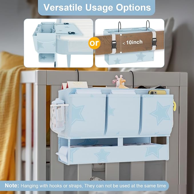 Bedside Caddy Organizer, Dual-Purpose Bedside Storage - Image 5
