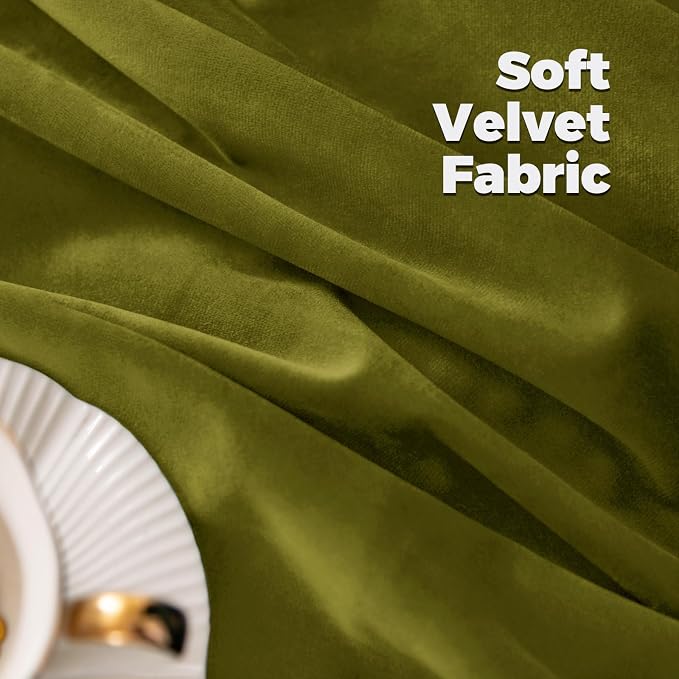 BGment Moss Green Blackout Velvet Curtains 80 Inches Long, 2 Panels | super Soft - Image 5