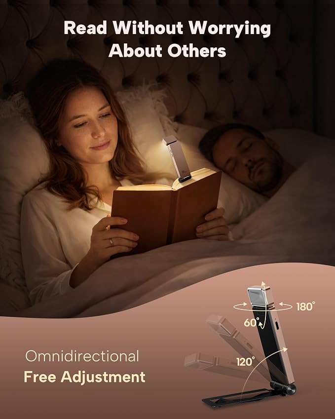 86lux Book Light, Rechargeable Clip-On LED Reading Light - Image 4