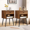 VECELO Nightstands Set of 2, Mid Century Modern End Bedside Table, Night Stand by VECELO
