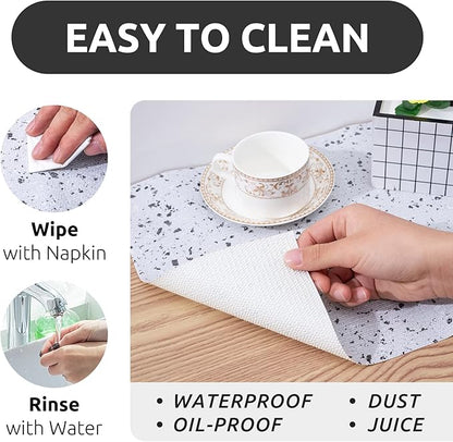 RAY STAR 18X96 Inch Shelf Liner for Kitchen Cabinets, Non-Adhesive Cabinet Liner Washable, PVC Drawer Liner for Dresser Non-Slip Bathroom (Stone)(1 Roll)