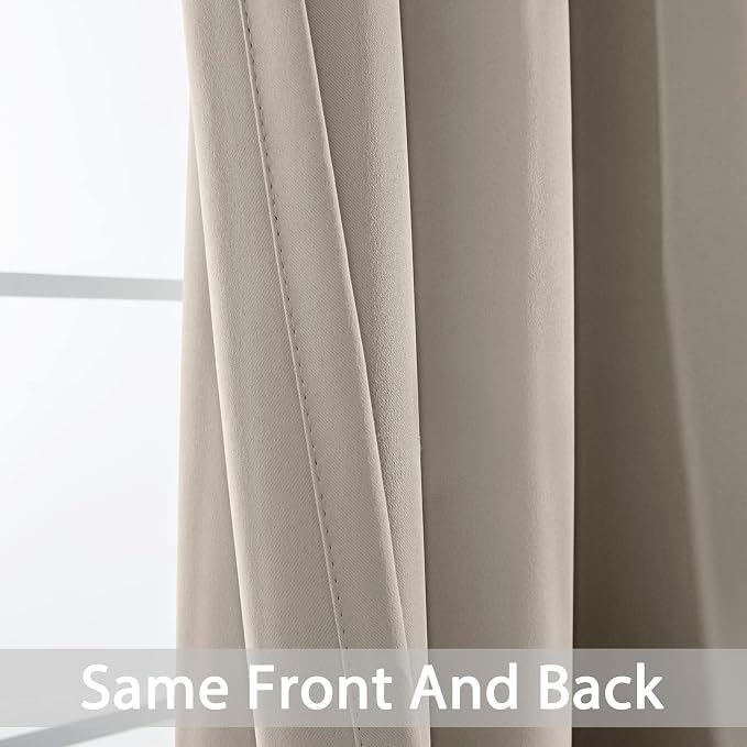 Yakamok Blackout Curtains 38x36 inch Natural Thermal Drapes-Kitchen | 2 panels - Image 4