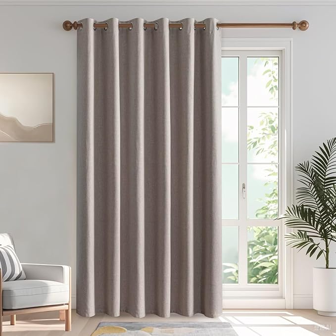 IGEMAEVE Blackout Curtains for Bedroom Grommet Light Beige 100" W x 108" L | by IGEMAEVE