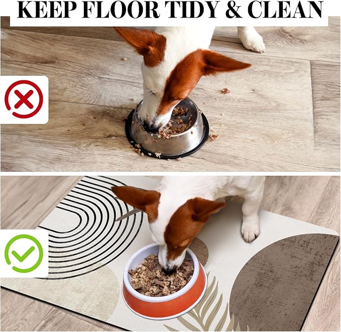 Dog Food Mats for Floors, Absorbent Dog Bowl Mat for Food and Water Dispenser Mat, Quick Dry Cat Food Mat Pet Supplies