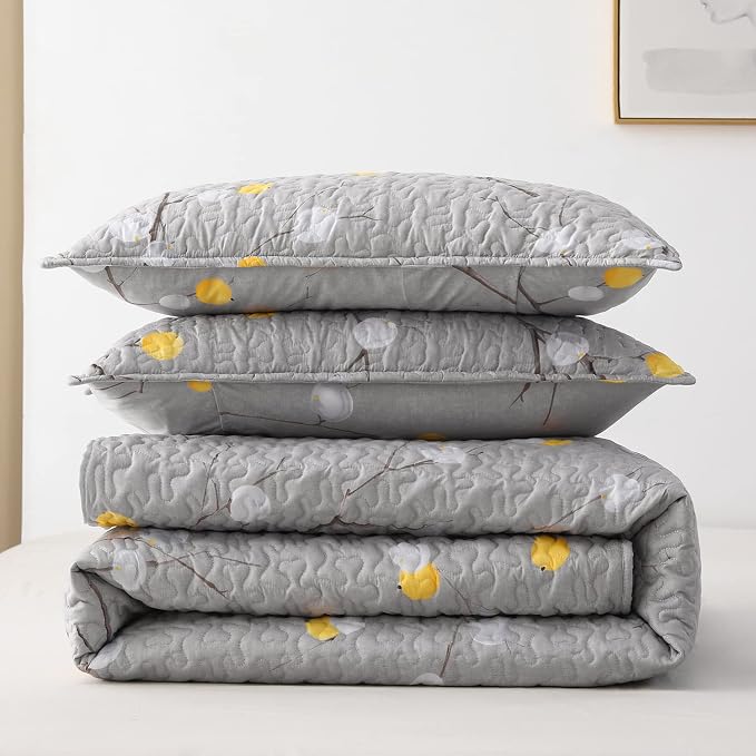 DURLENGEN Quilt Set King Size 3Pcs, Soft Microfiber Lightweight Bedspread - Image 7