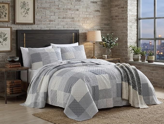 Chezmoi Collection Anderson 3-Piece Printed Patchwork Quilt Set, Lightweight by ChezmoiCollection
