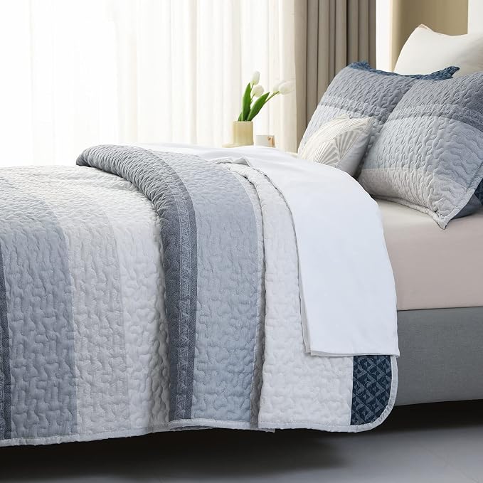 DURLENGEN Quilt Set California King Size 3Pcs, Soft Microfiber Lightweight - Image 2