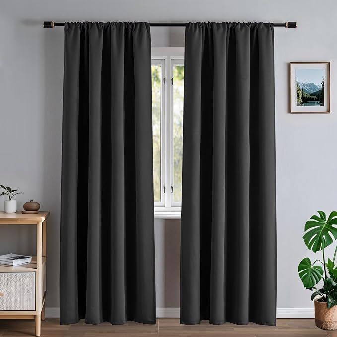 100% Blackout Curtains 108 Inch Length 2 Panels Set, Thermal Insulated Room by Zyvola