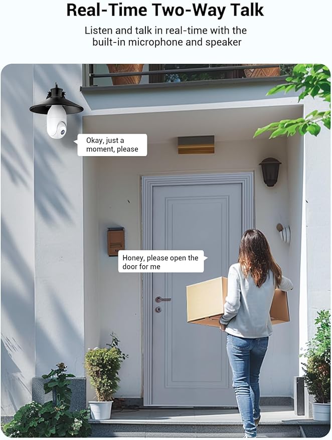 Light Bulb Security Camera Wireless Outdoor Indoor, 5G&2.4G WiFi Security Cameras with Patrol Function, AI Human Detection, Motion Tracking, Two-Way Talk, Color Night Vision, Alarm, 24/7 Recording